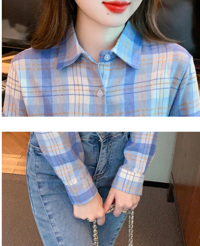 Western style plaid fashion spring show young shirt