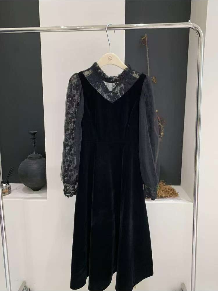 France style dress autumn and winter long dress for women