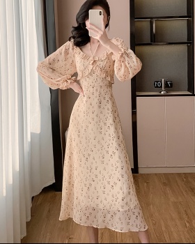 Vacation horizontal collar long dress wear dress