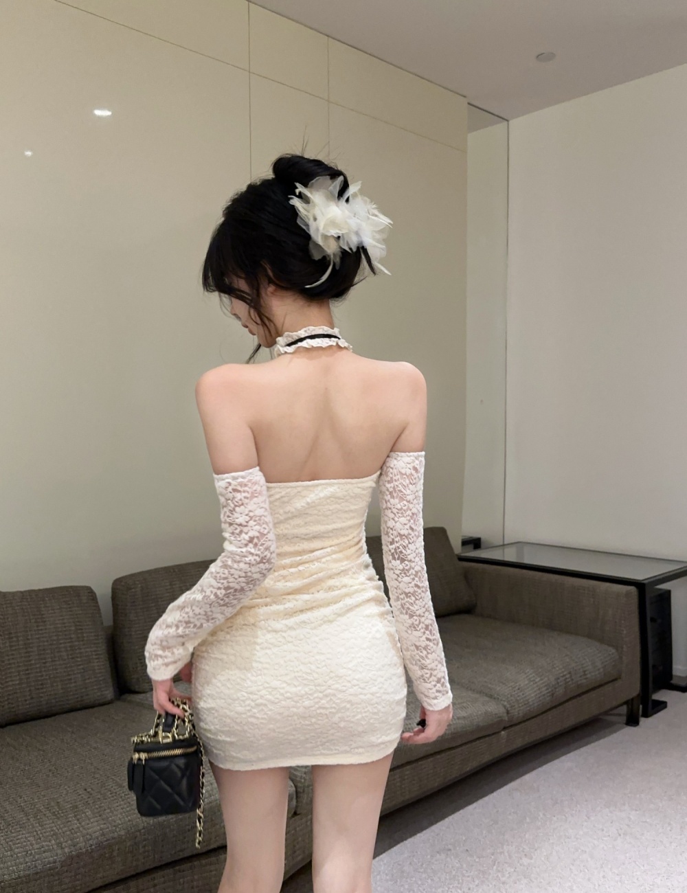 Fashion halter spicegirl slim strapless dress