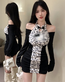 Cartoon long sleeve spicegirl fashion slim dress for women