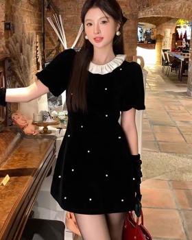 Beading dress velvet formal dress for women