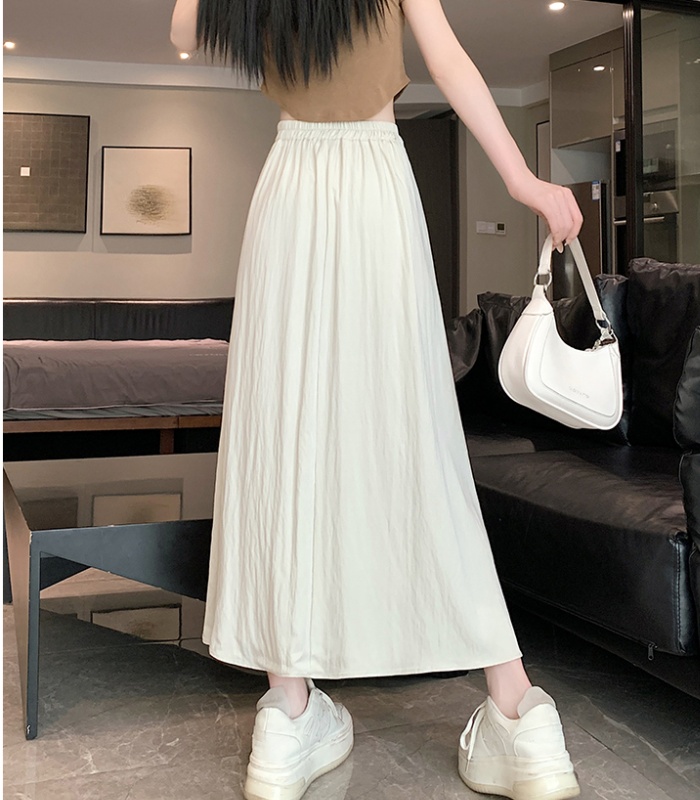 Pleated long big skirt high waist spring and summer skirt