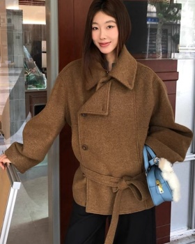 Woolen lapel coat wool overcoat