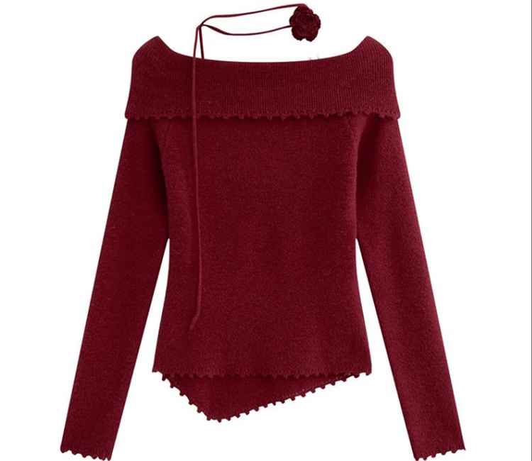 Flat shoulder sweater autumn tops for women