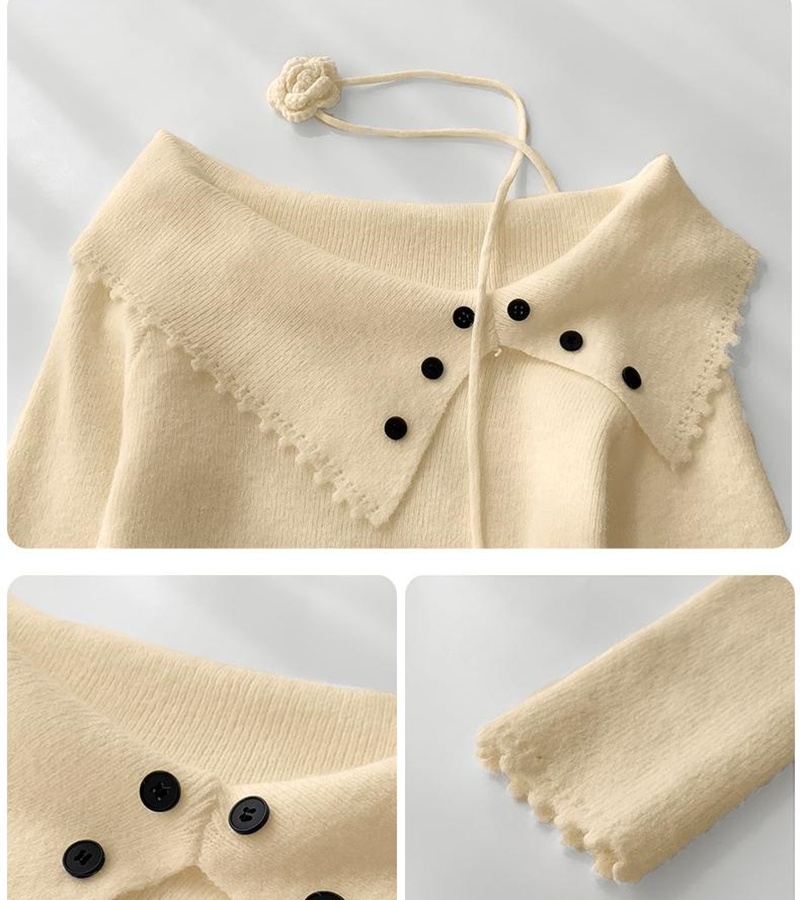 Flat shoulder sweater autumn tops for women