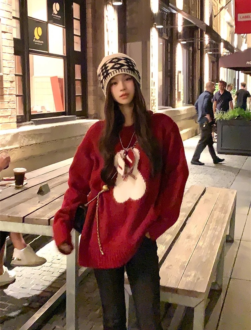 Lazy Korean style mohair long sleeve loose sweater