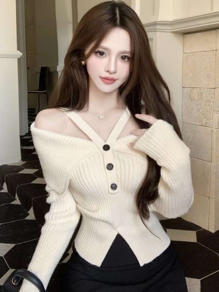 Knitted spicegirl tops halter autumn sweater for women