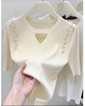 Slim summer hollow tops France style ice silk sweater