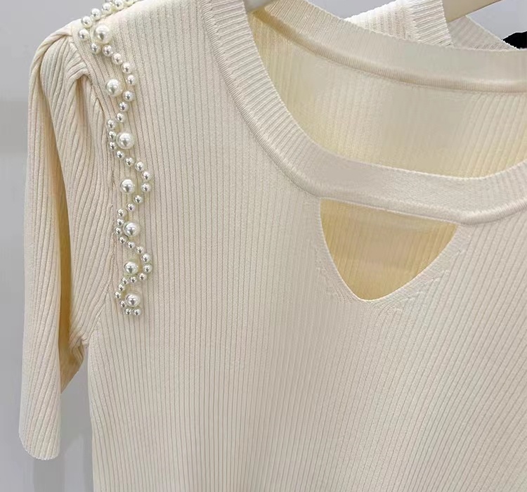 Slim summer hollow tops France style ice silk sweater