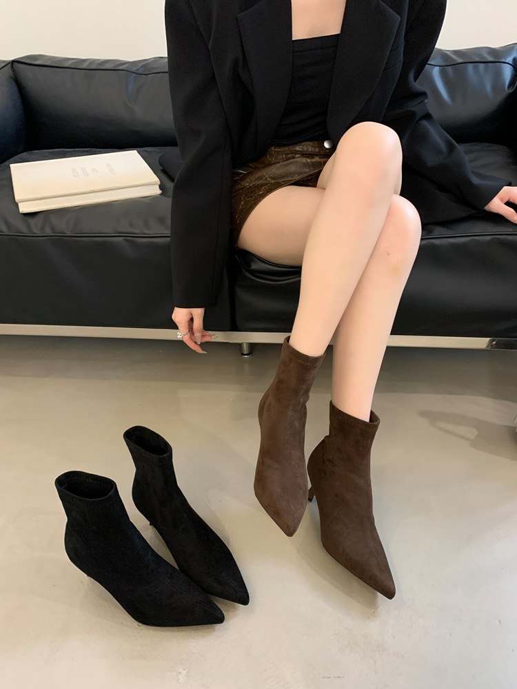 Pointed boots Western style short boots for women