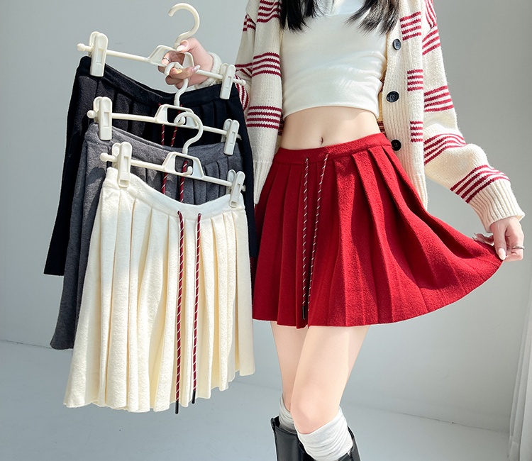 Elastic waist Casual pure autumn short skirt for women