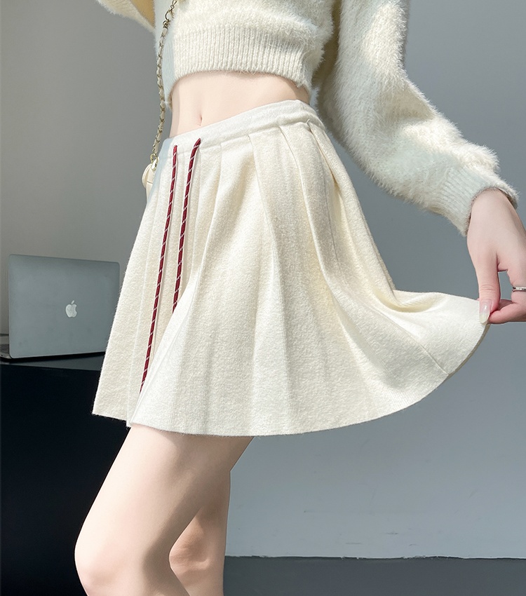 Elastic waist Casual pure autumn short skirt for women