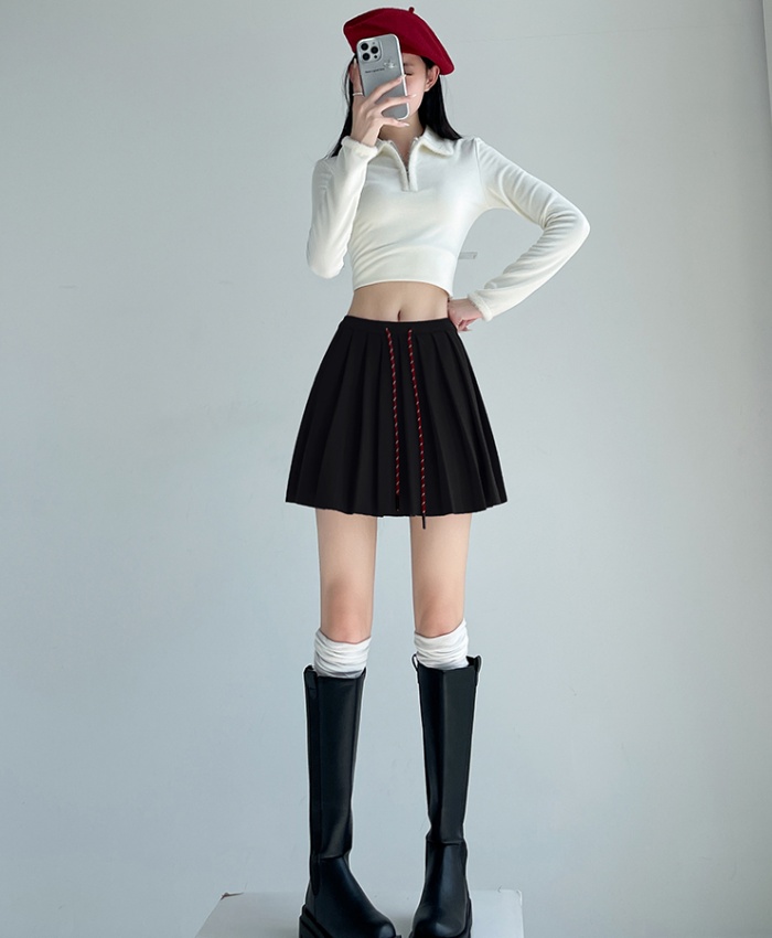 Elastic waist Casual pure autumn short skirt for women