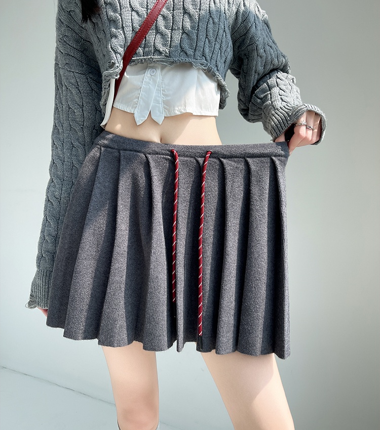 Elastic waist Casual pure autumn short skirt for women