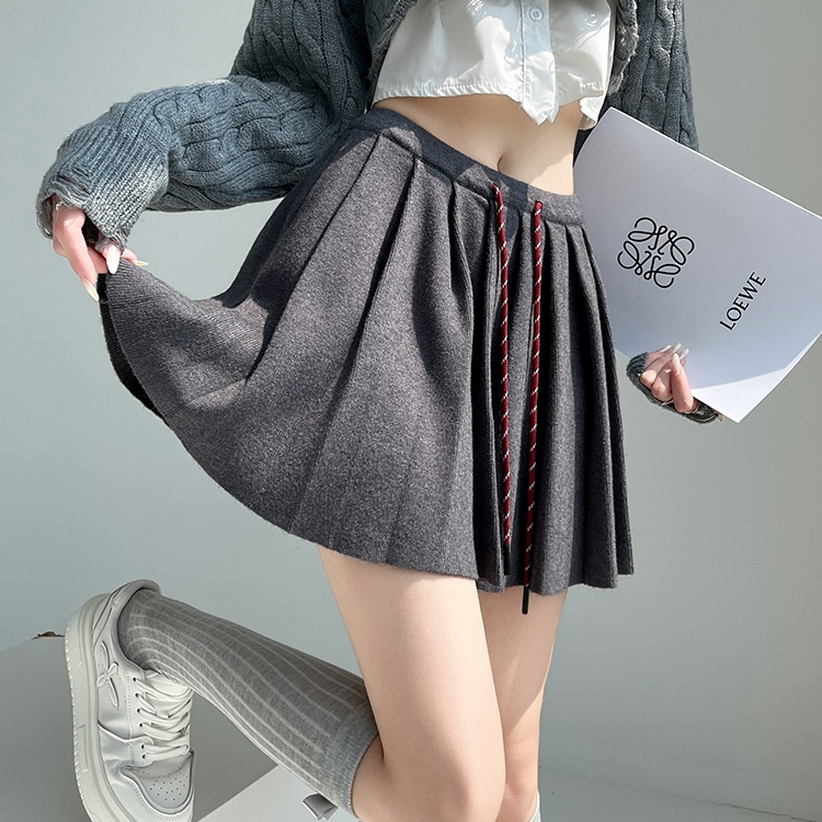 Elastic waist Casual pure autumn short skirt for women