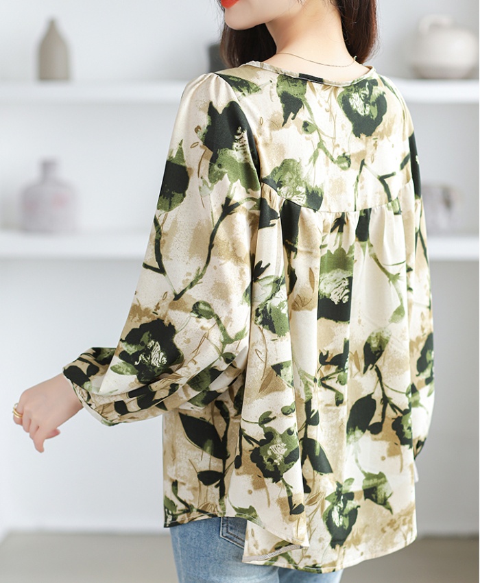 Spring Korean style printing round neck shirt