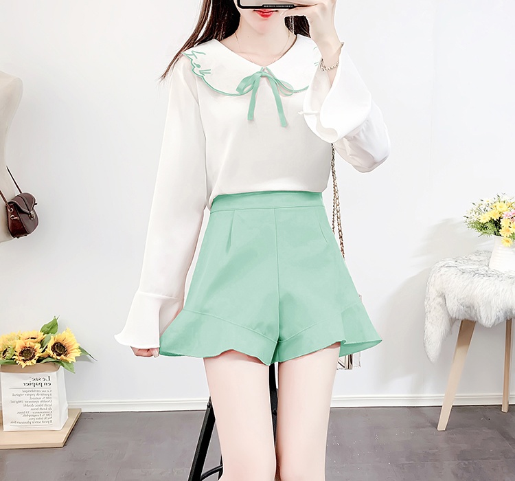 Fresh long sleeve autumn and winter show young chiffon shirt