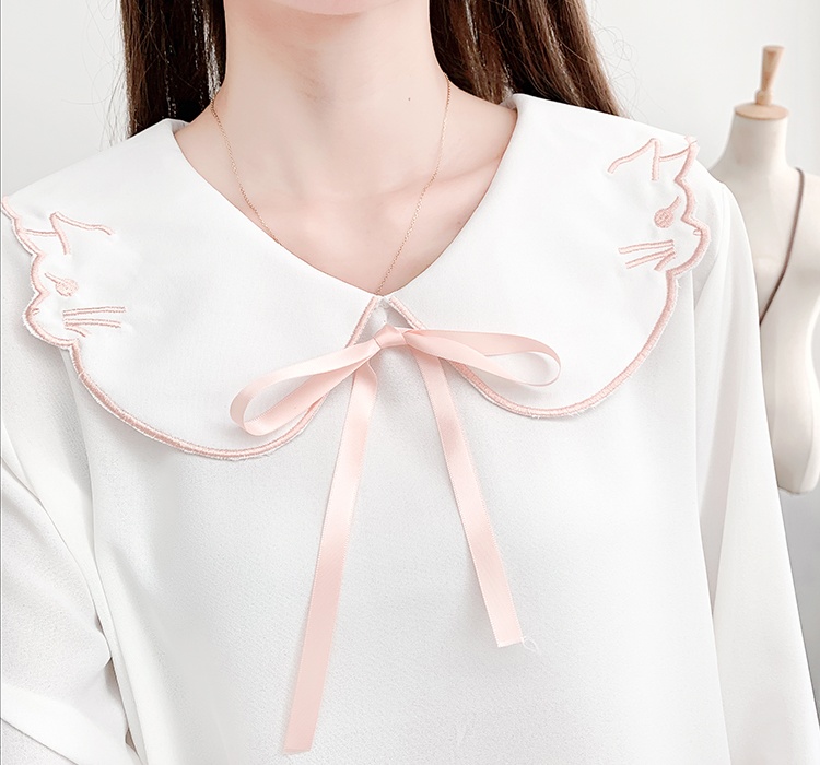 Fresh long sleeve autumn and winter show young chiffon shirt