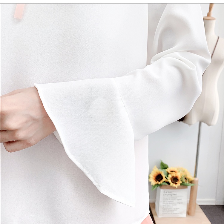 Fresh long sleeve autumn and winter show young chiffon shirt