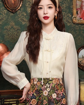 Embroidery spring unique Chinese style shirt for women