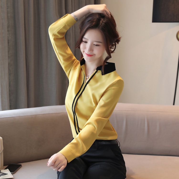 Korean style chiffon shirt long tops for women