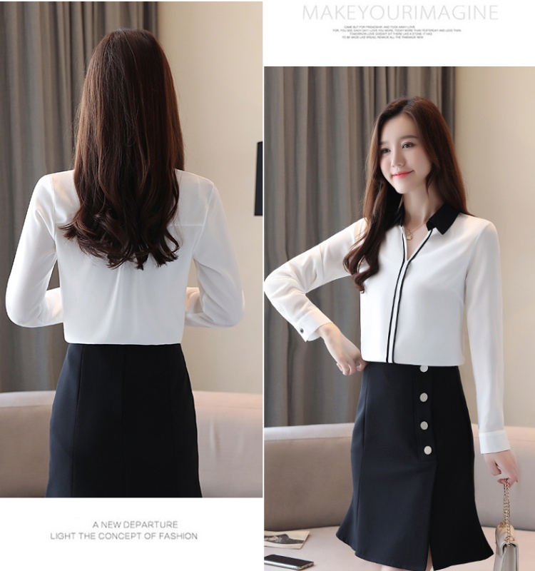 Korean style chiffon shirt long tops for women