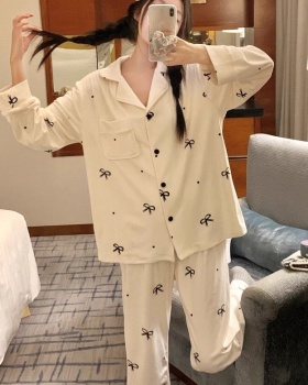 Bow homewear lazy pajamas lovely sweet spring cardigan