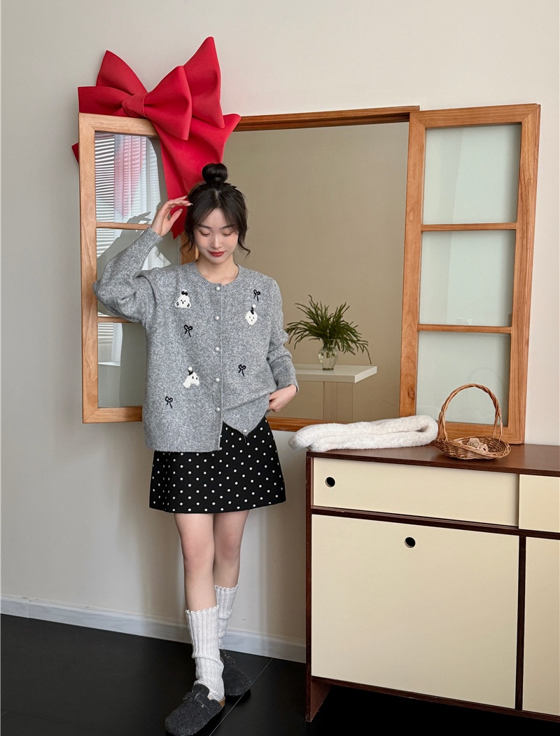 All-match loose lazy tops spring embroidery sweater