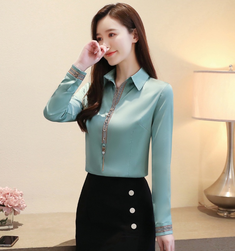 Slim chiffon small shirt long sleeve shirt for women