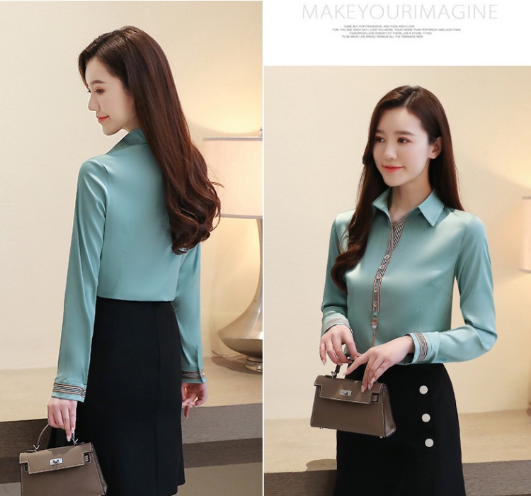 Slim chiffon small shirt long sleeve shirt for women