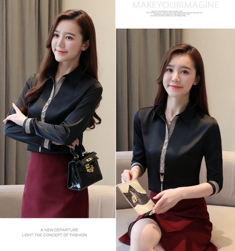 Slim chiffon small shirt long sleeve shirt for women