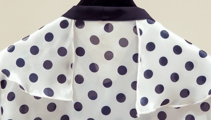 Frenum collar shirt polka dot chiffon shirt for women