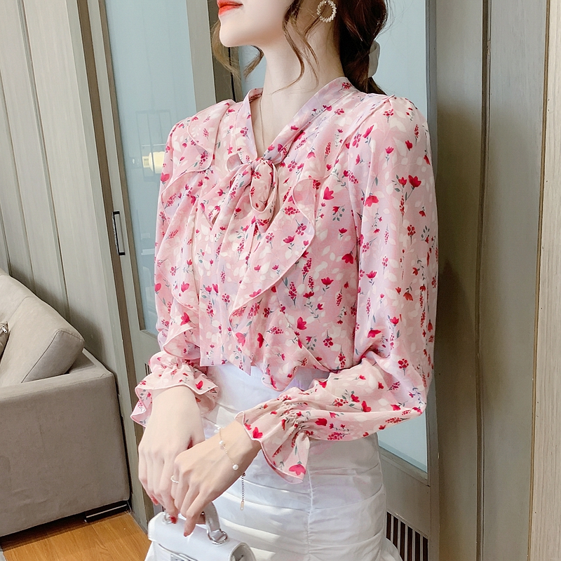 Pink beautiful tops sweet small shirt for women