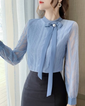 Lace long sleeve small shirt autumn tops for women