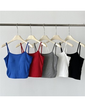 Halter sexy beauty back vest short with chest pad tops