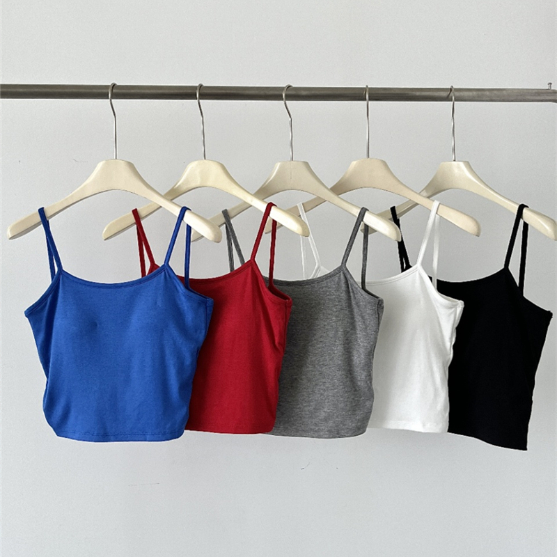 Halter sexy beauty back vest short with chest pad tops