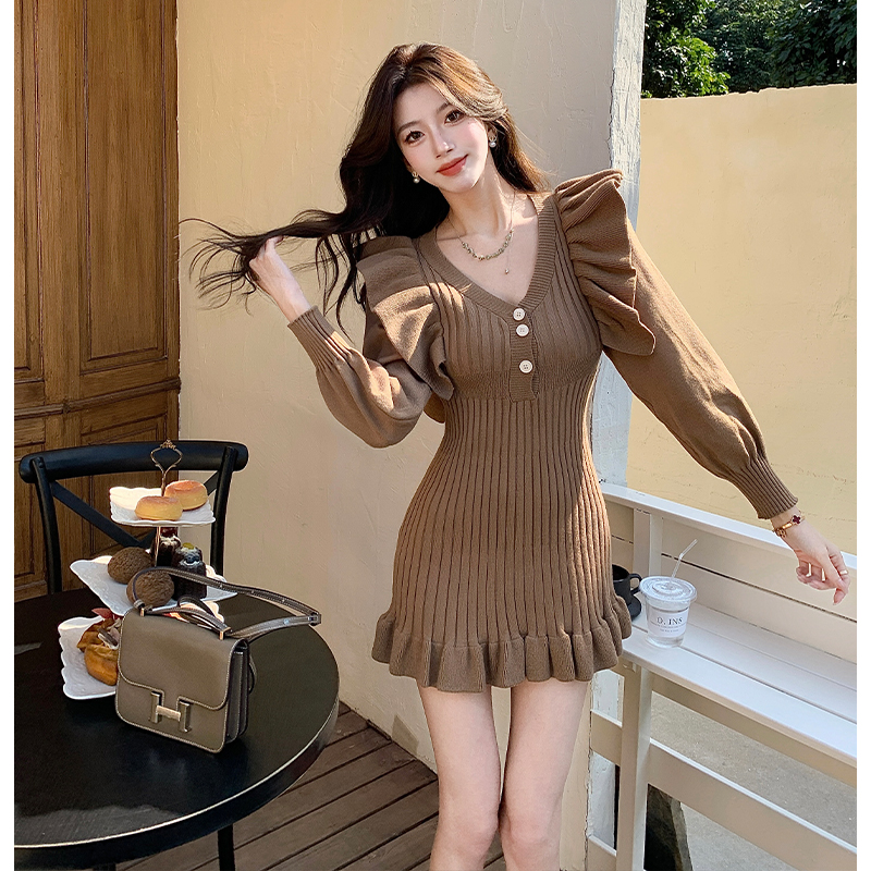 Autumn and winter dress T-back for women