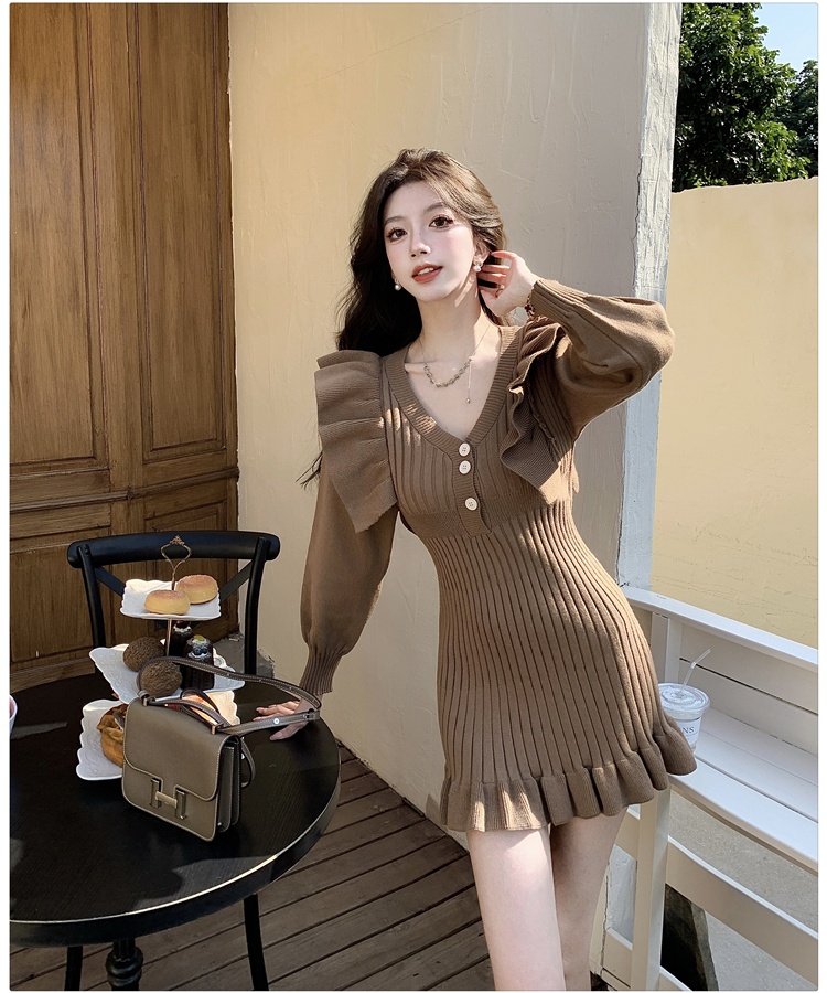 Autumn and winter dress T-back for women