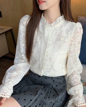 All-match small shirt wood ear shirt for women