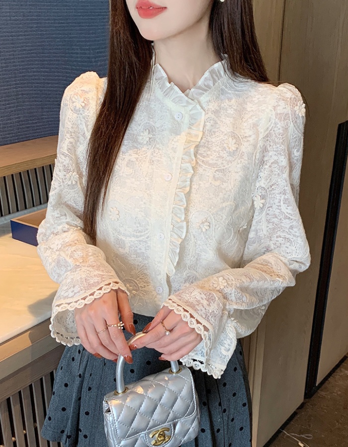 All-match small shirt wood ear shirt for women