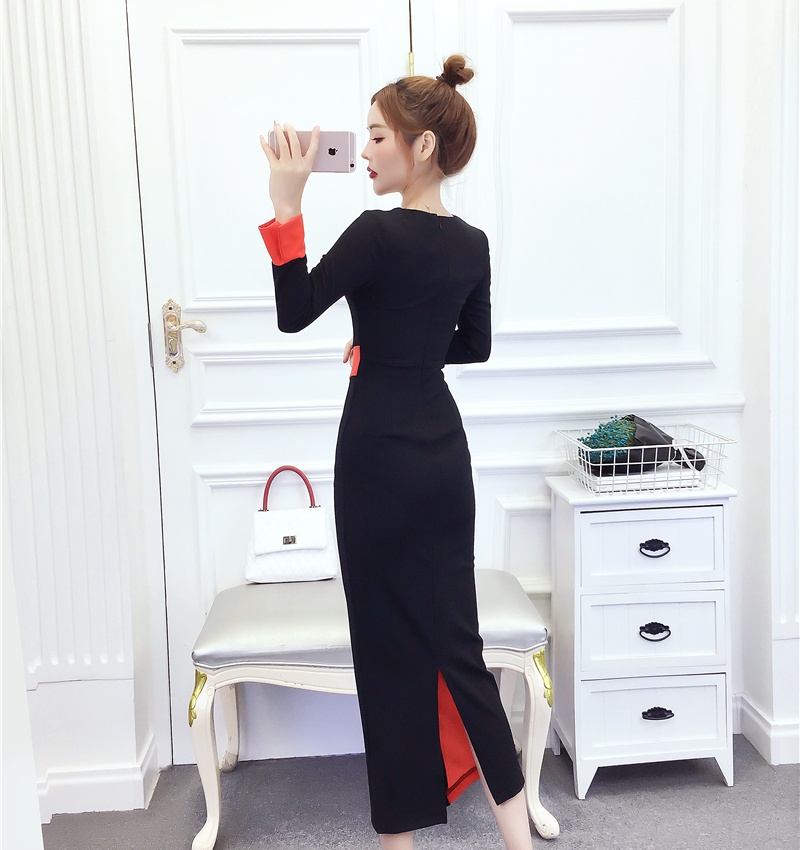 V-neck fashion formal dress irregular long dress