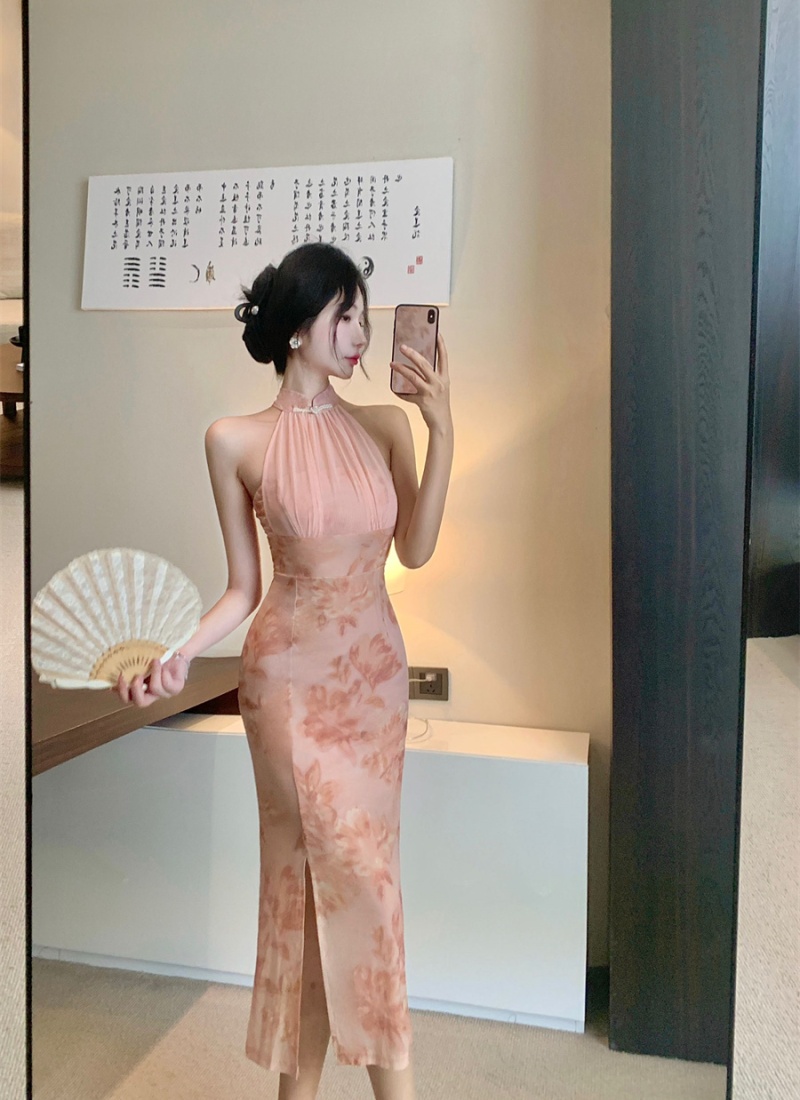 Chinese style long dress slim cheongsam for women