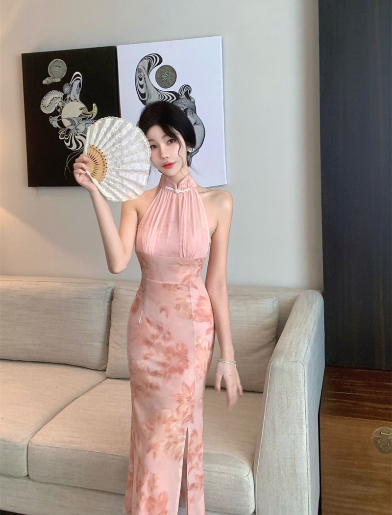 Chinese style long dress slim cheongsam for women