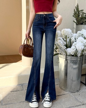 High waist spicegirl pants washed jeans for women