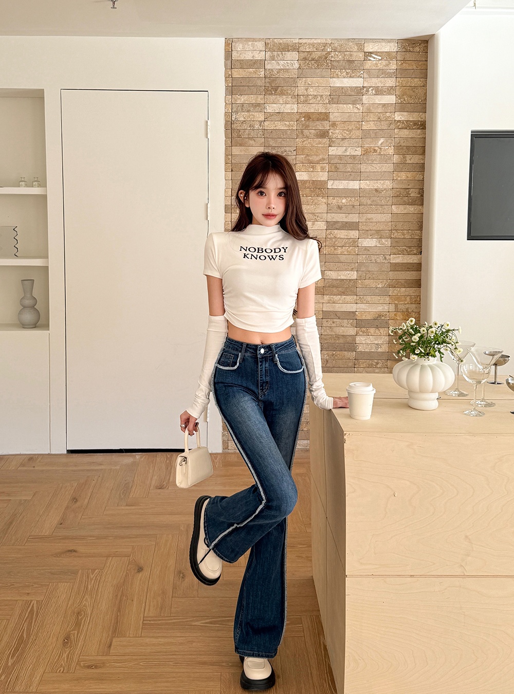 Spring slim pants denim elasticity long pants for women