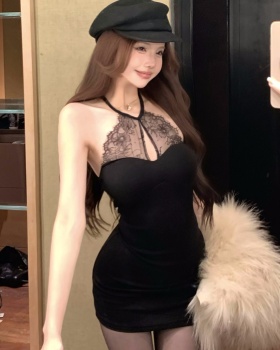 Lace enticement splice sexy strap dress for women