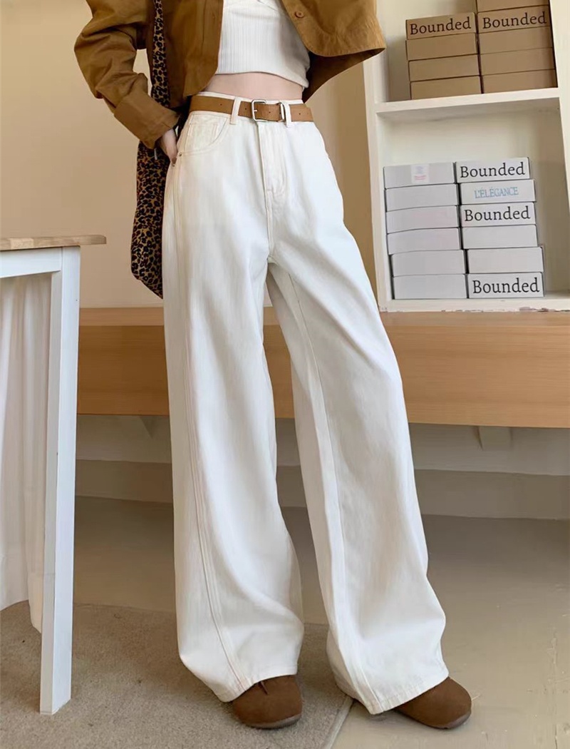 Slim all-match jeans wide leg high waist long pants