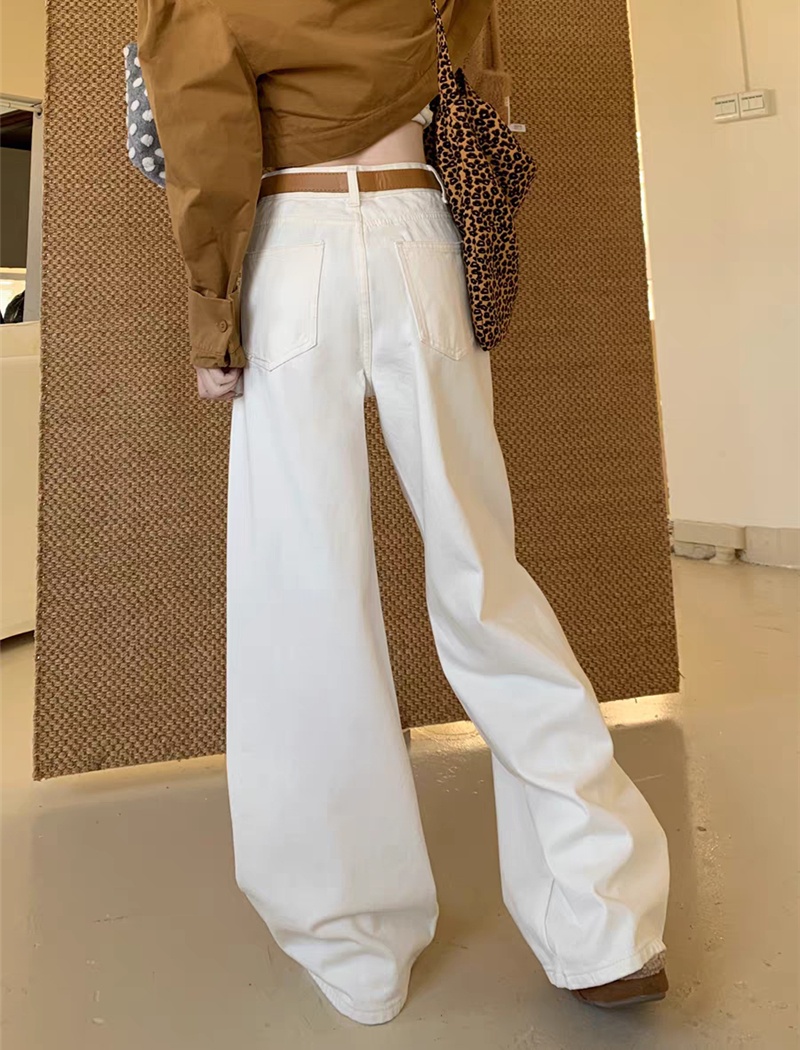 Slim all-match jeans wide leg high waist long pants