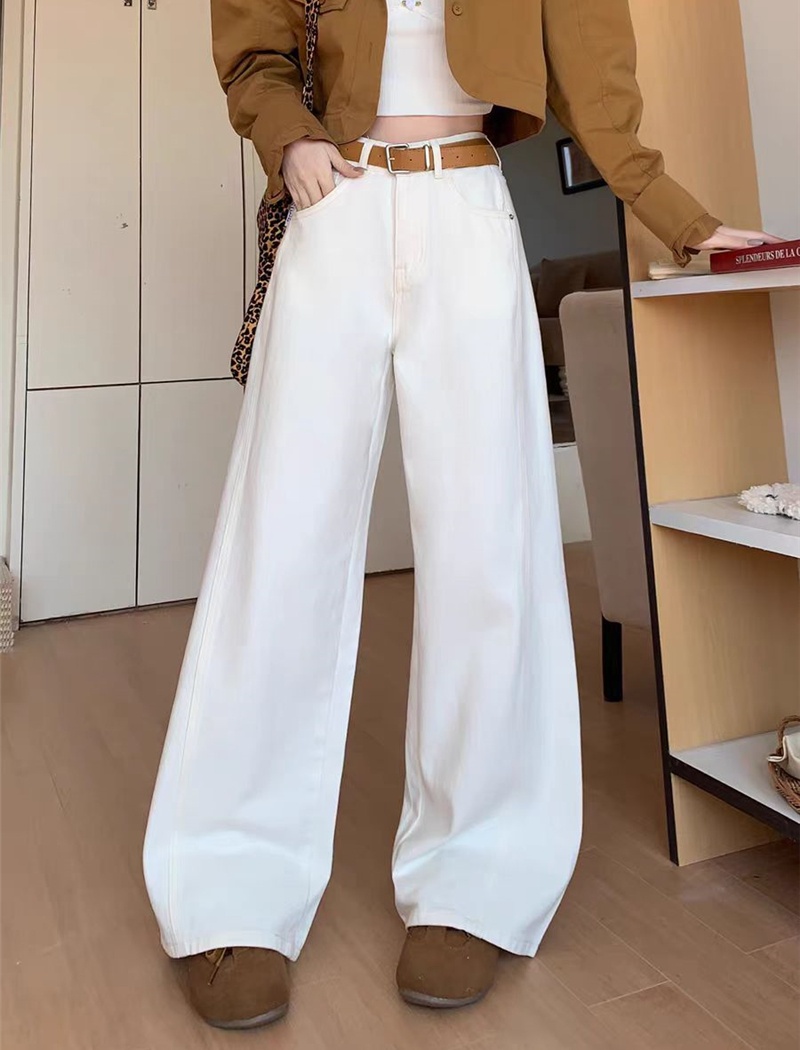 Slim all-match jeans wide leg high waist long pants